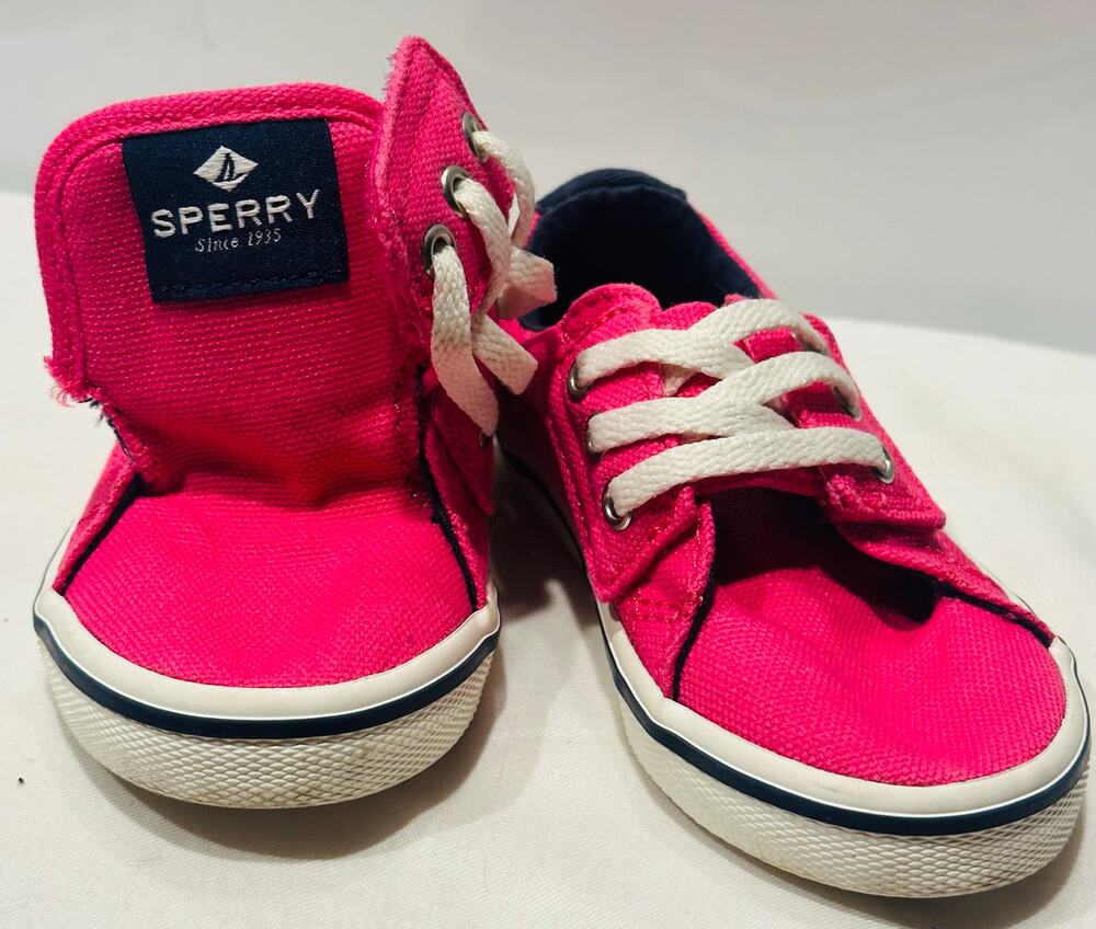 Sperry Top-Soder Baby Girls Striper II A/C Pink Sneakers Size 6M Preppy Barbie